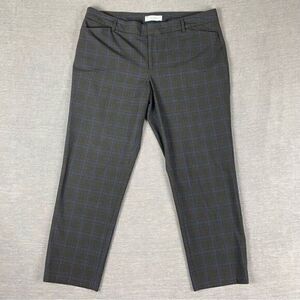 Gap Blue Gray Plaid Cropped Capri Stretch Dress Pants Women’s Size 12